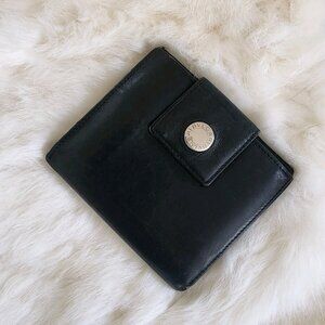 Bvlgari Bi Fold Wallet Men Black Calf Leather  4" x 4"